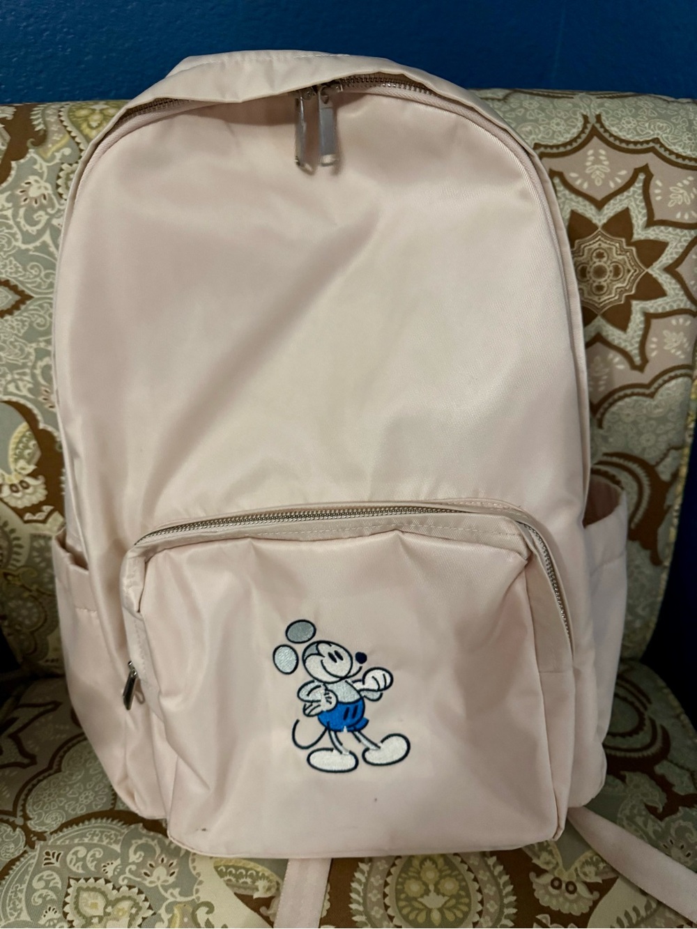 Disney Light Pink Backpack with Mickey Patch